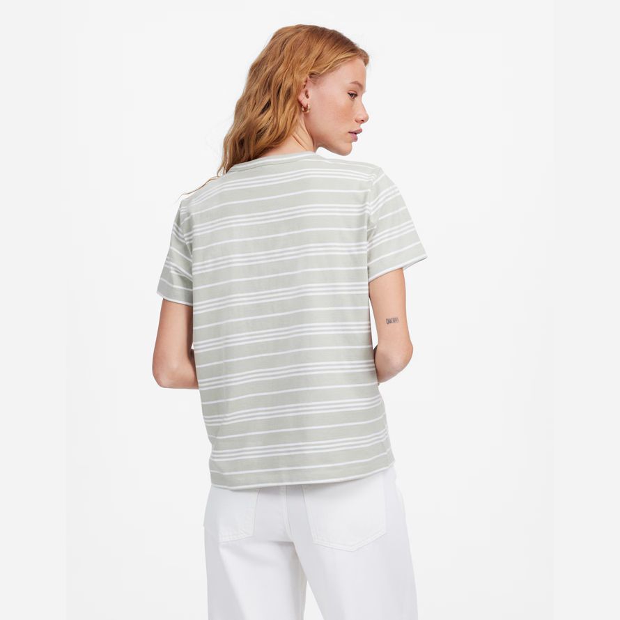 blanc vert womens madewell coton parfait ras du cou t-shirts