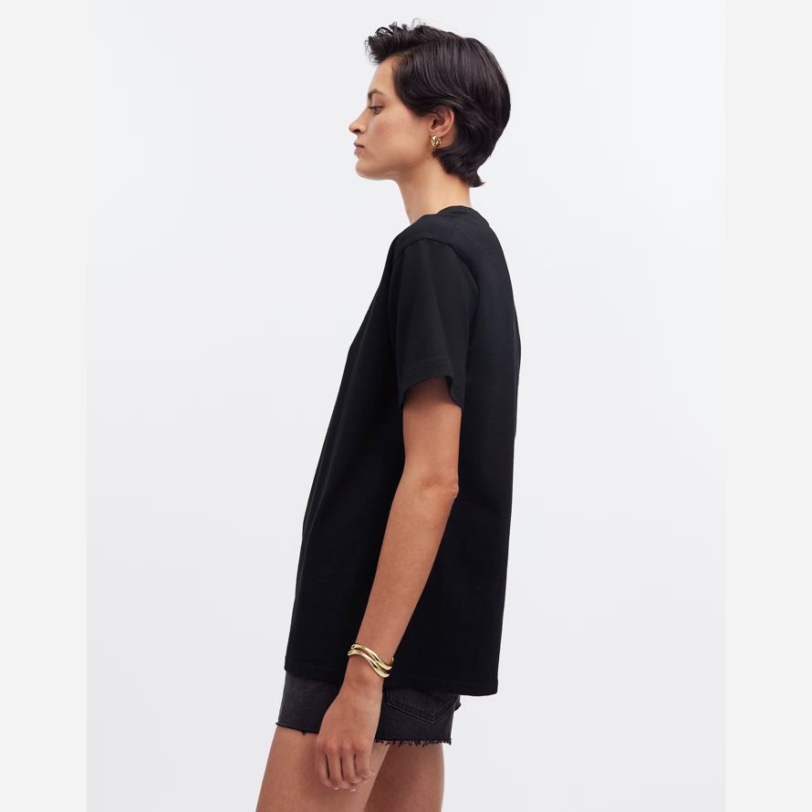 noir madewell coton détendu surdimensionné womens t-shirts