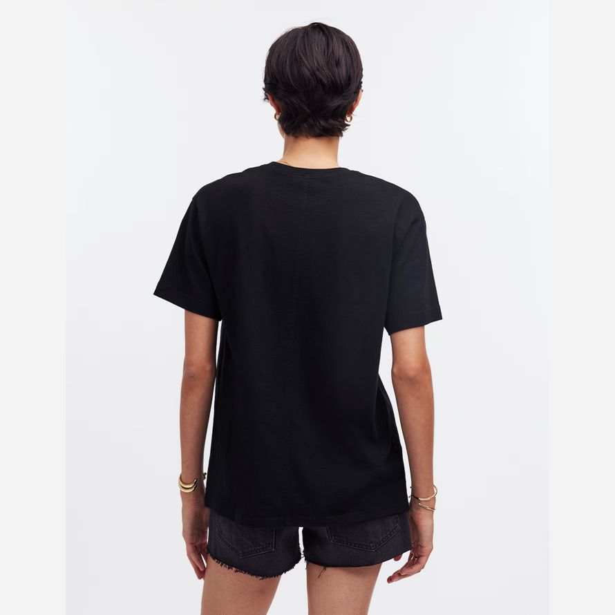 noir madewell coton détendu surdimensionné womens t-shirts