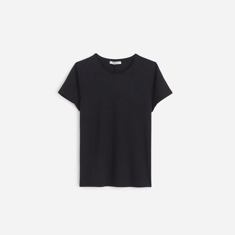 black womens madewell essentiel slim coton léger t-shirts