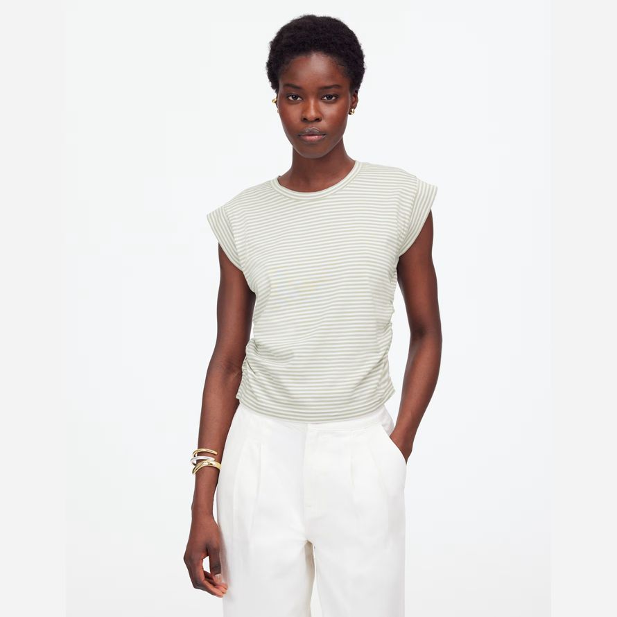 blanc vert madewell côté-cinch muscle womens t-shirts