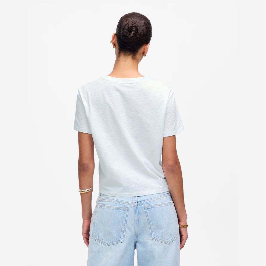 white womens madewell slub boxy-crop t-shirts