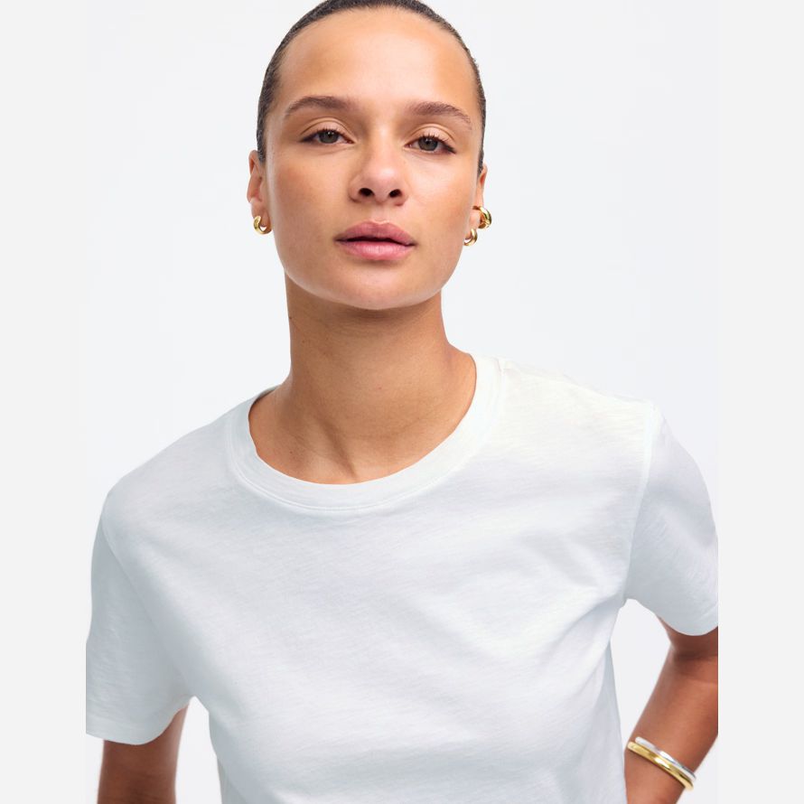 white womens madewell slub boxy-crop t-shirts