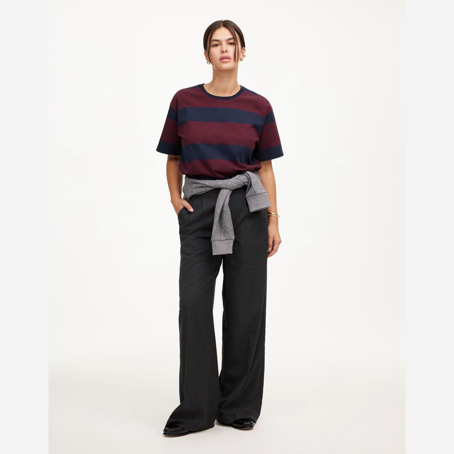 bourgogne marine womens madewell coton détendu surdimensionné t-shirts