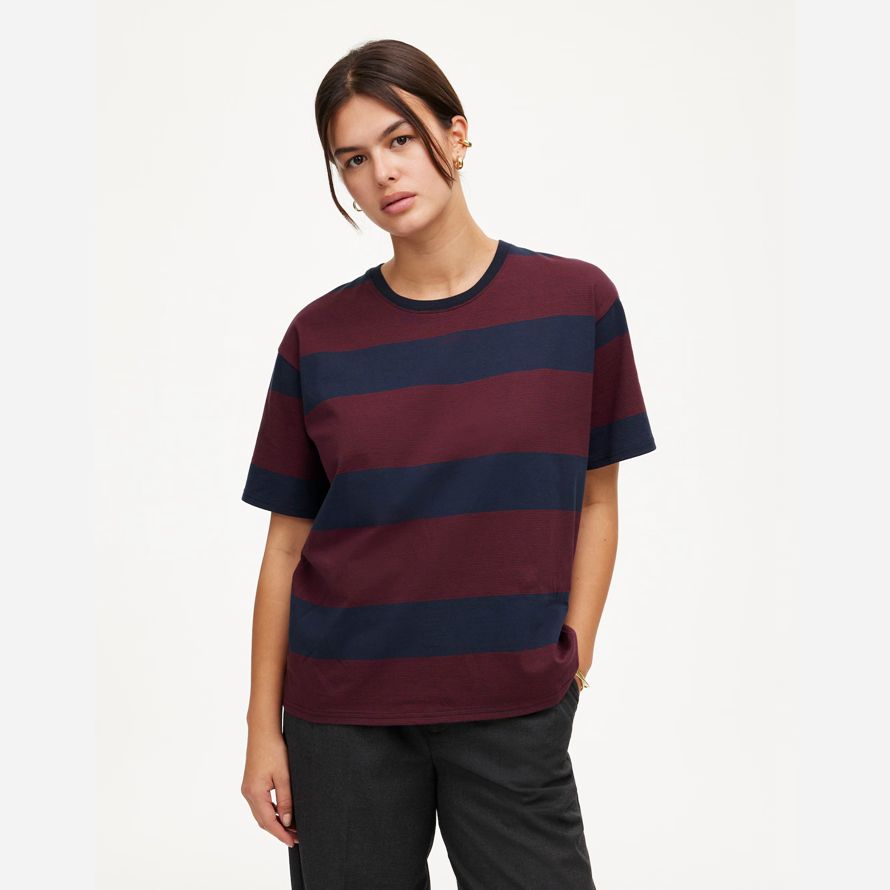 bourgogne marine womens madewell coton détendu surdimensionné t-shirts