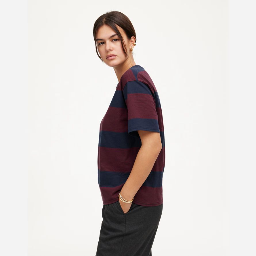 bourgogne marine womens madewell coton détendu surdimensionné t-shirts