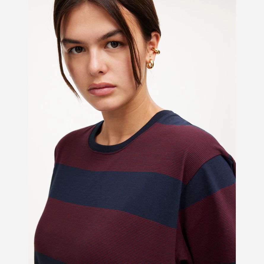 bourgogne marine womens madewell coton détendu surdimensionné t-shirts