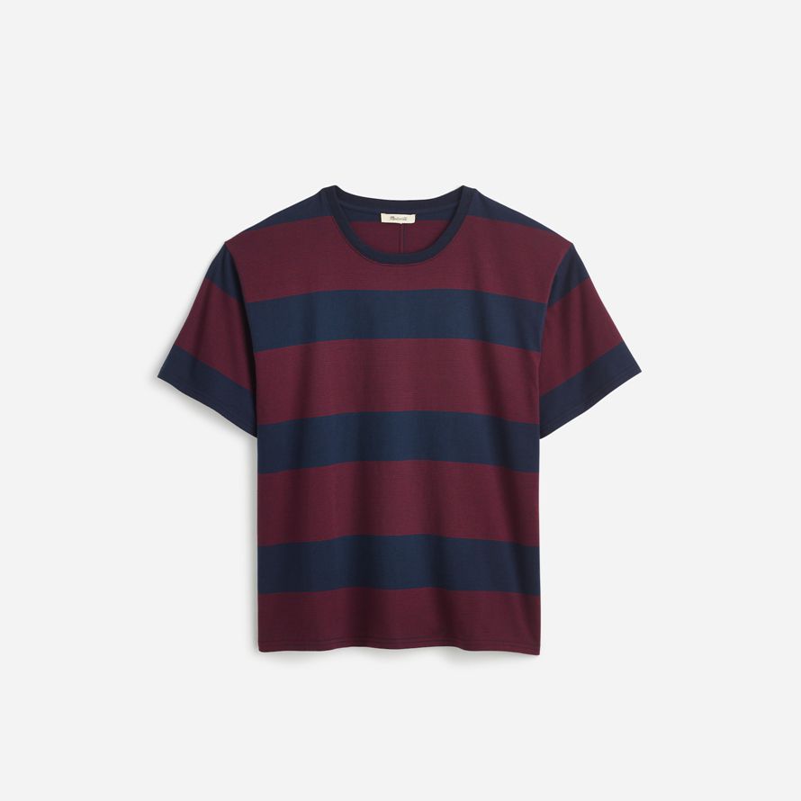 bourgogne marine womens madewell coton détendu surdimensionné t-shirts