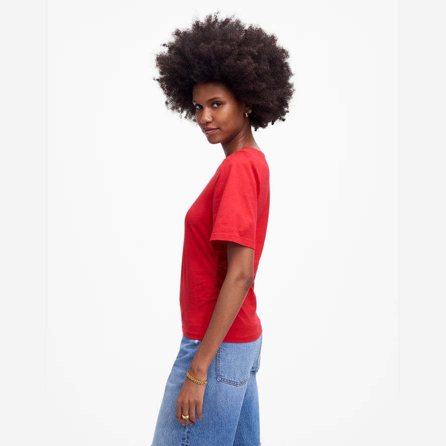 rouge madewell côté-cinch puff manches womens t-shirts