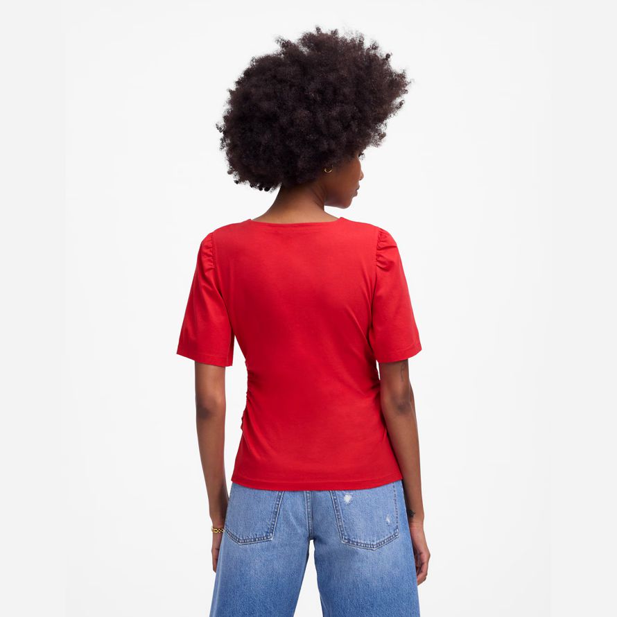 rouge madewell côté-cinch puff manches womens t-shirts