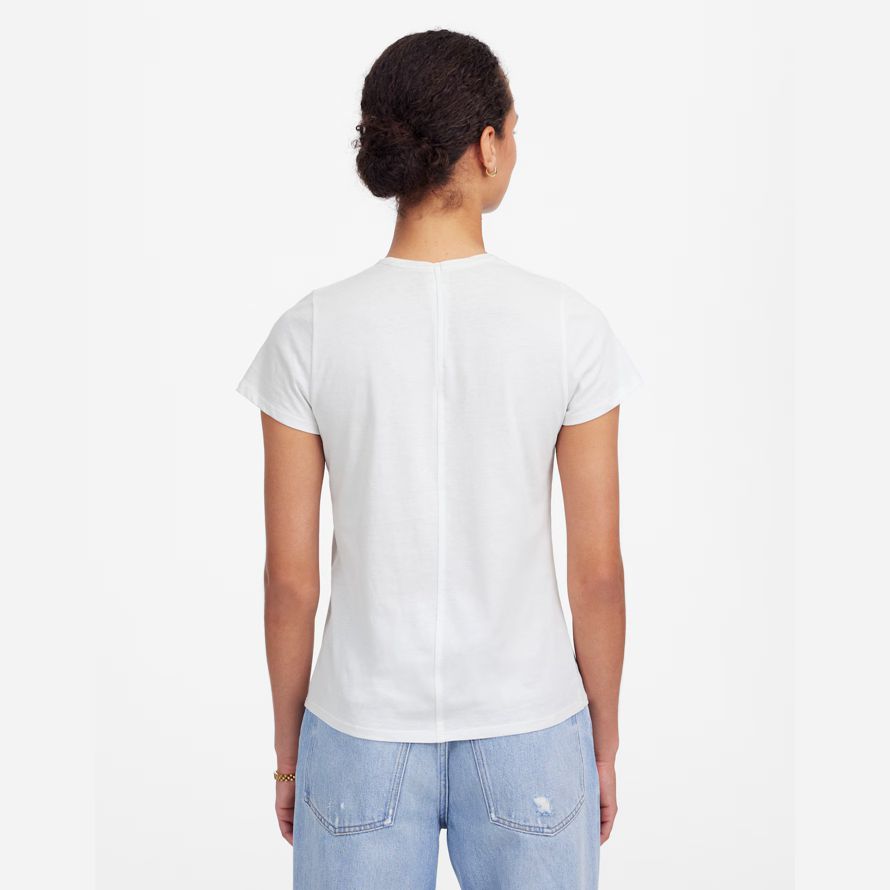 white womens madewell essentiel slim coton léger t-shirts