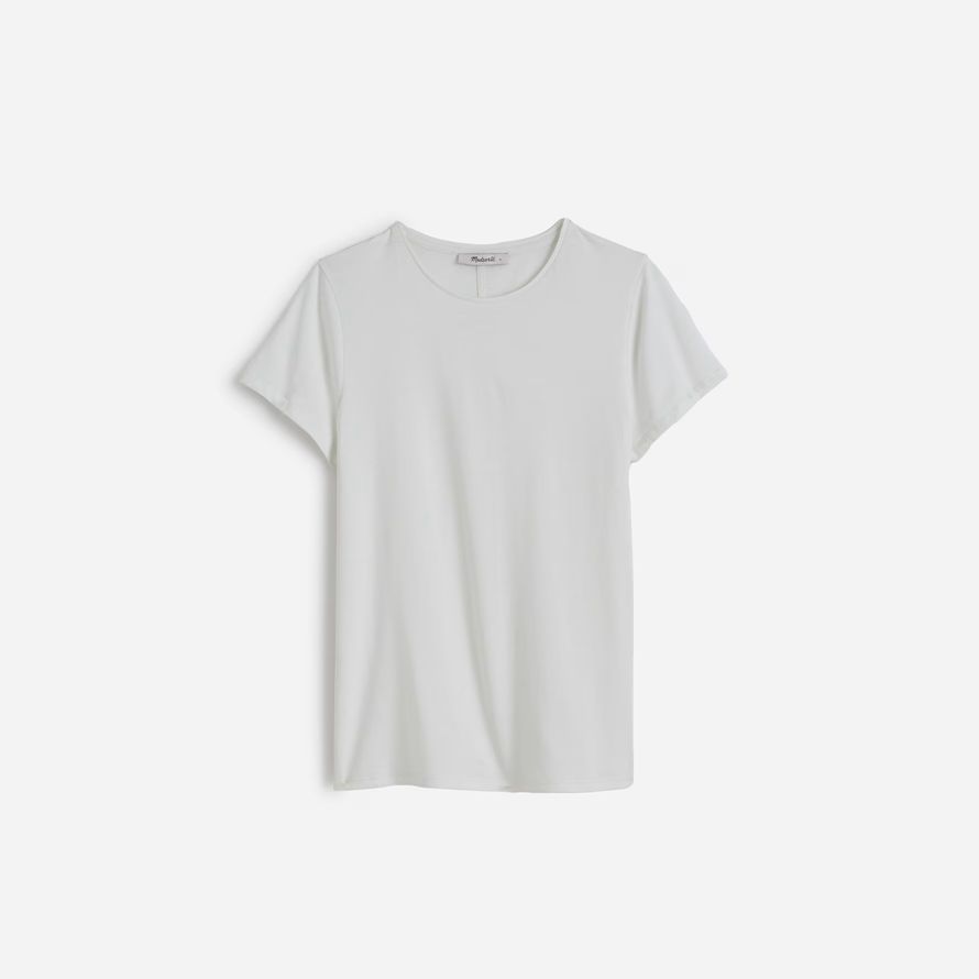 white womens madewell essentiel slim coton léger t-shirts