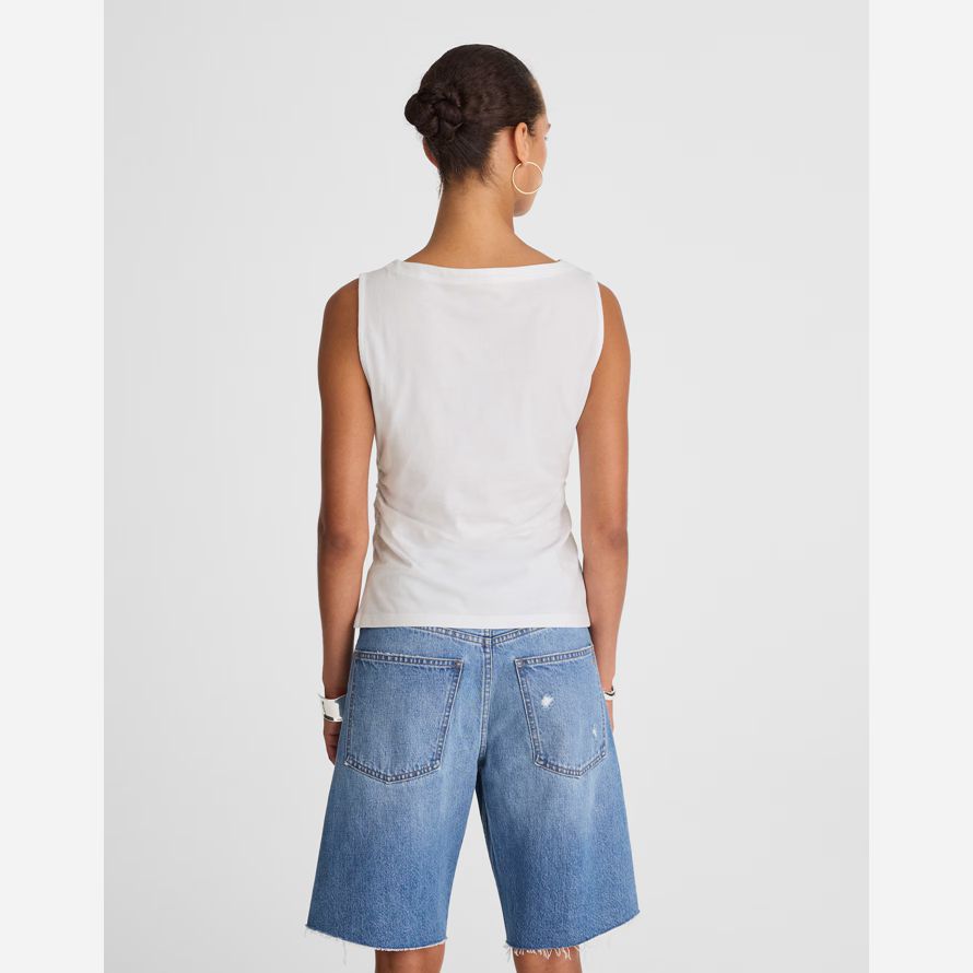 madewell cintré encolure ras du cou womens réservoir blanc