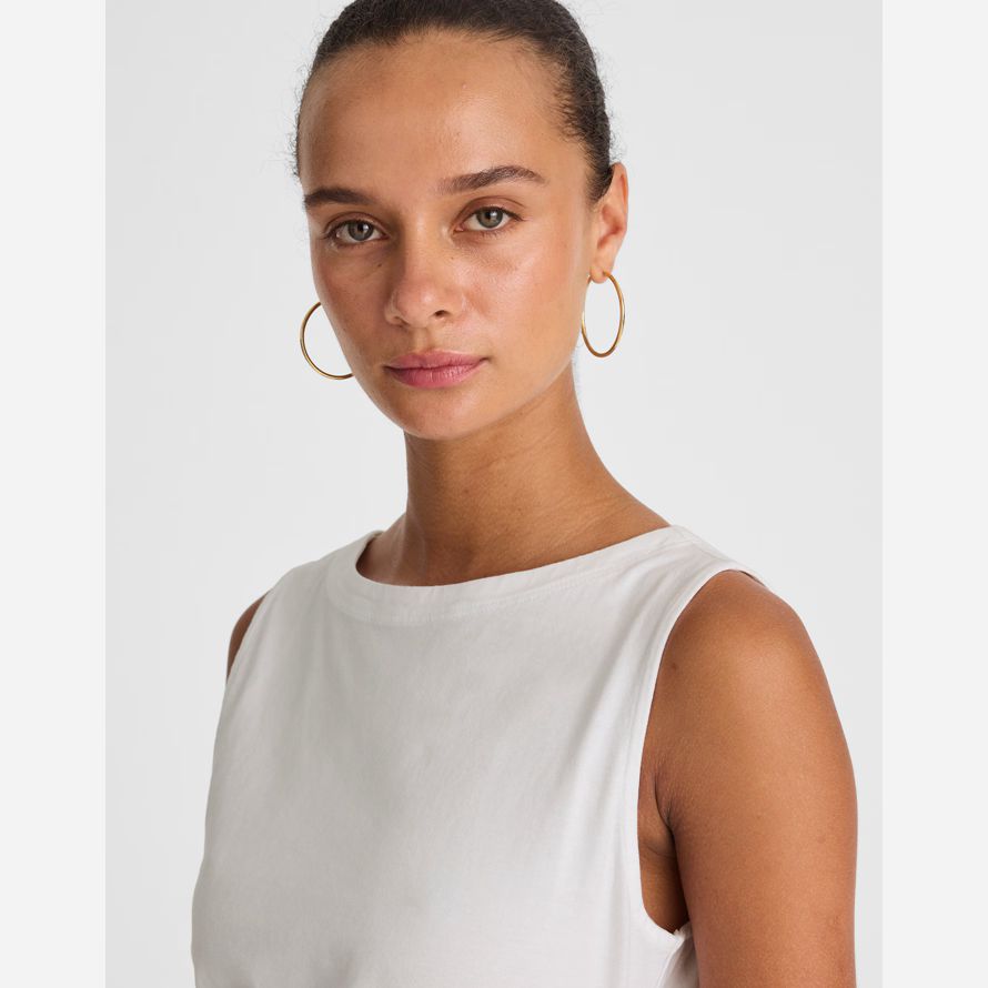 madewell cintré encolure ras du cou womens réservoir blanc