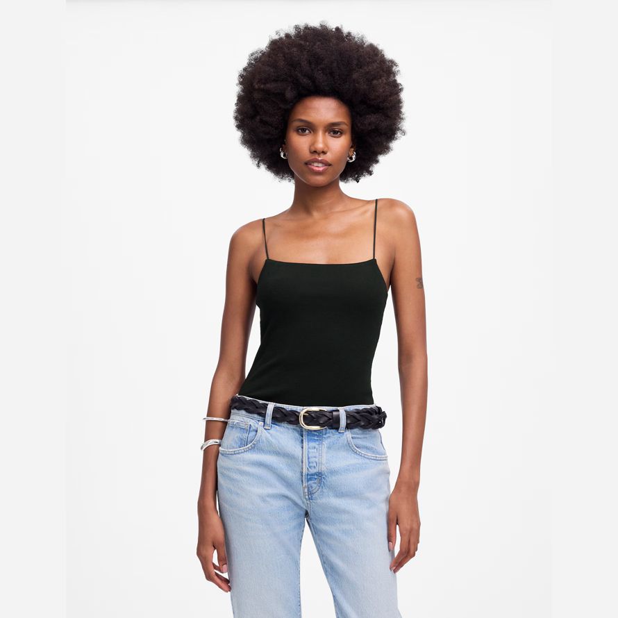 womens madewell squareneck réservoir noir