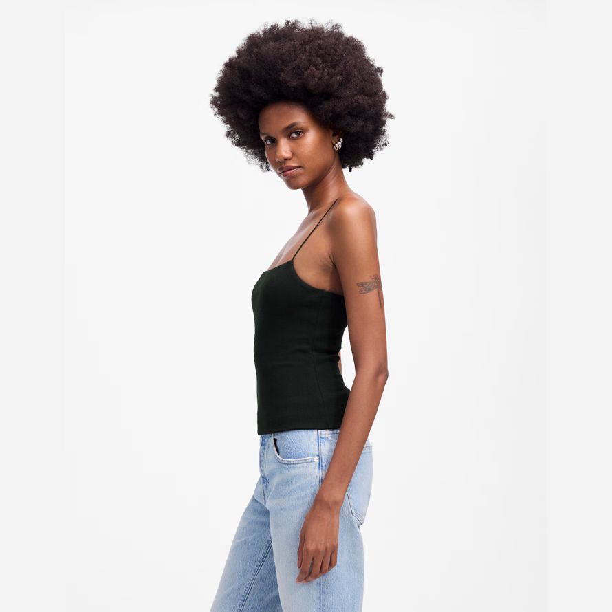 womens madewell squareneck réservoir noir