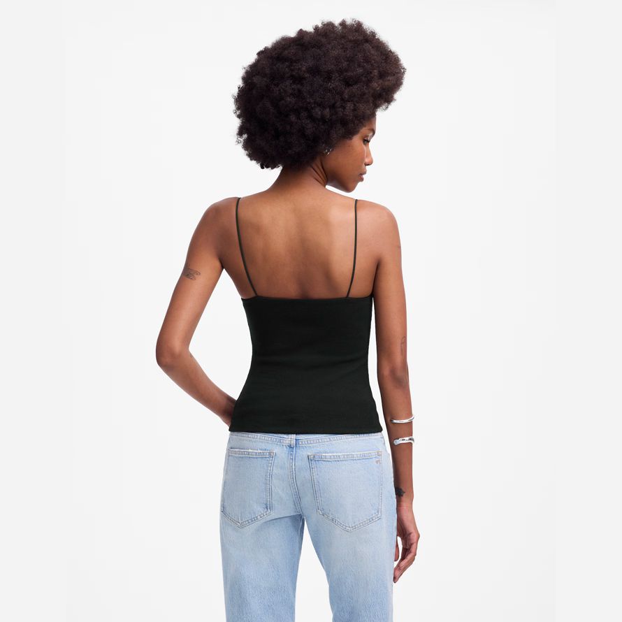 womens madewell squareneck réservoir noir