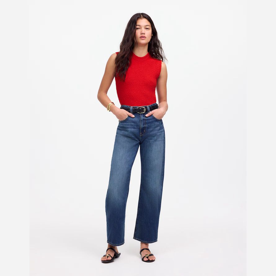 madewell boucl�-pull en maille womens réservoir rouge