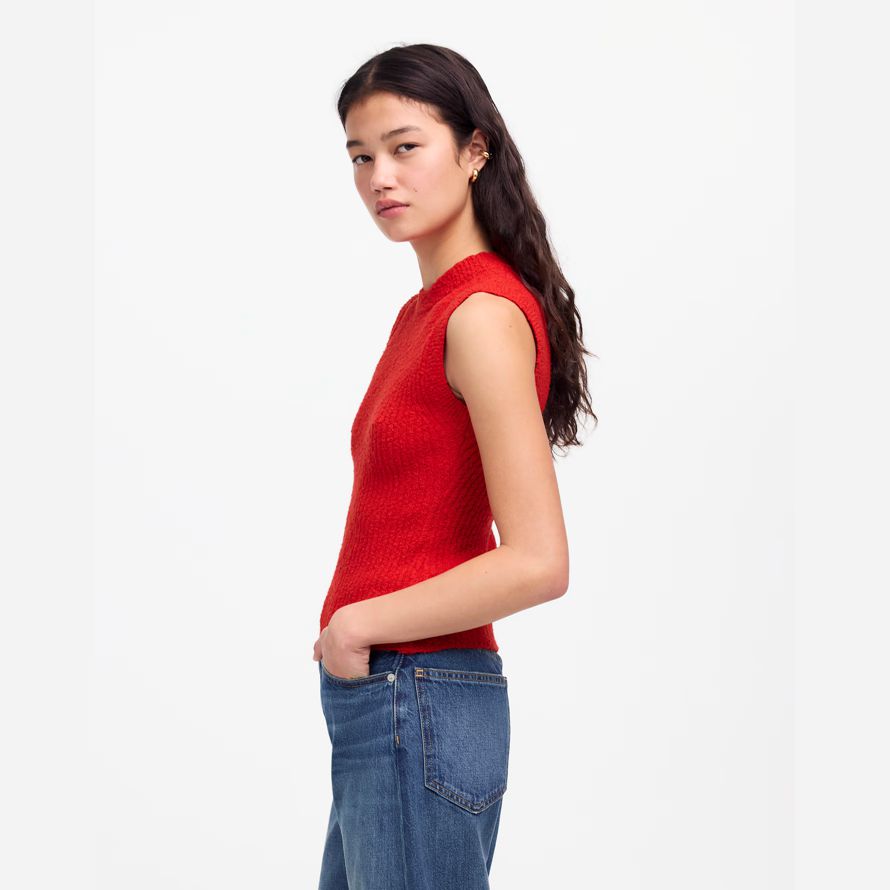 madewell boucl�-pull en maille womens réservoir rouge