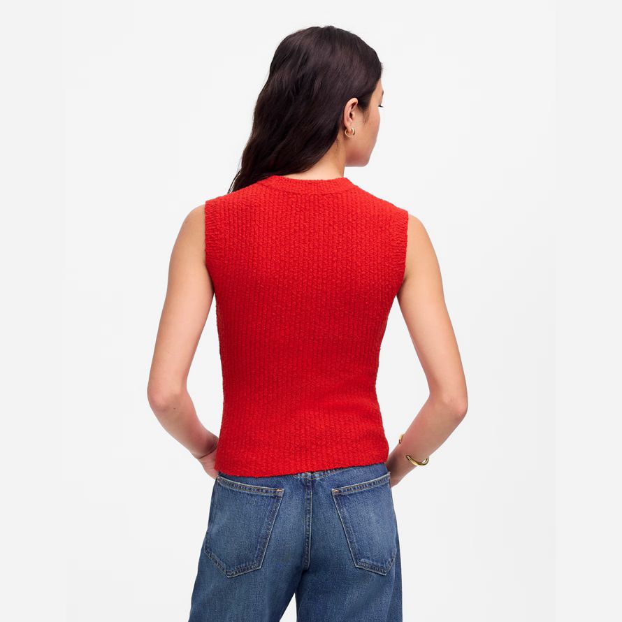 madewell boucl�-pull en maille womens réservoir rouge