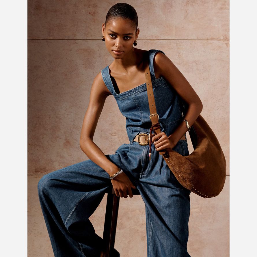 womens madewell squareneck denim réservoir bleu