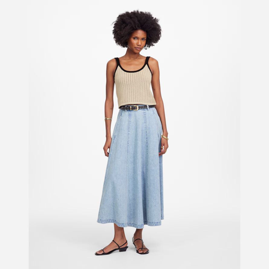 womens madewell open-couture pull réservoir beige