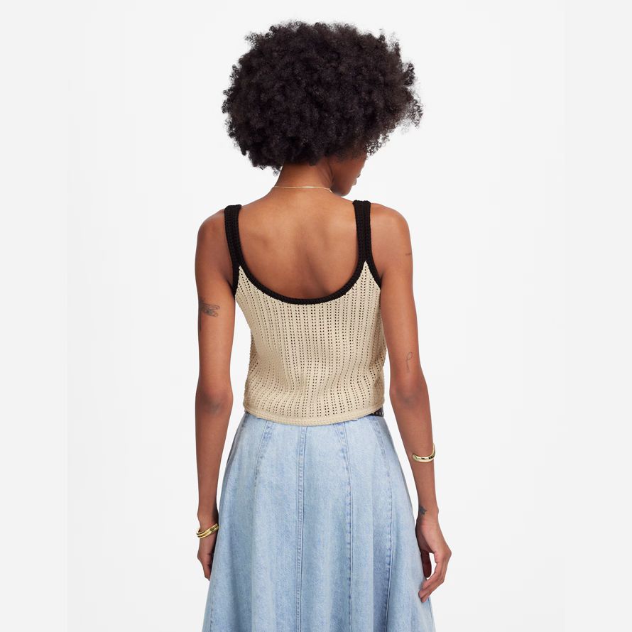 womens madewell open-couture pull réservoir beige