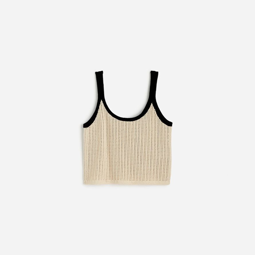 womens madewell open-couture pull réservoir beige