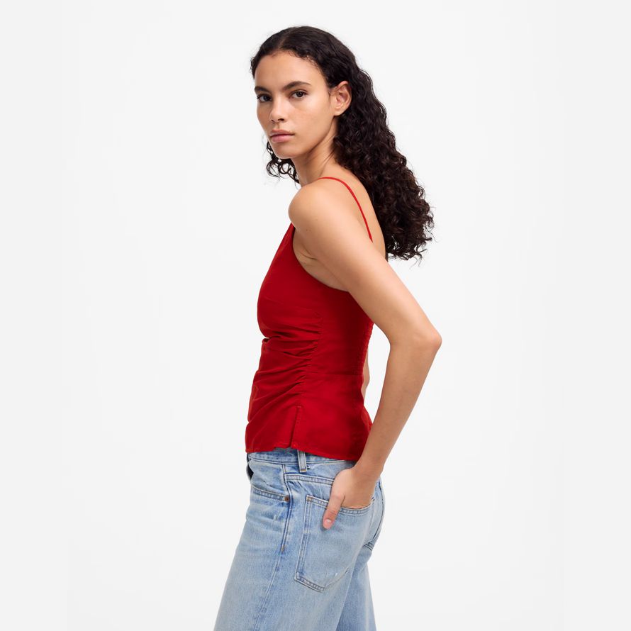 rouge madewell froncé squareneck womens réservoir