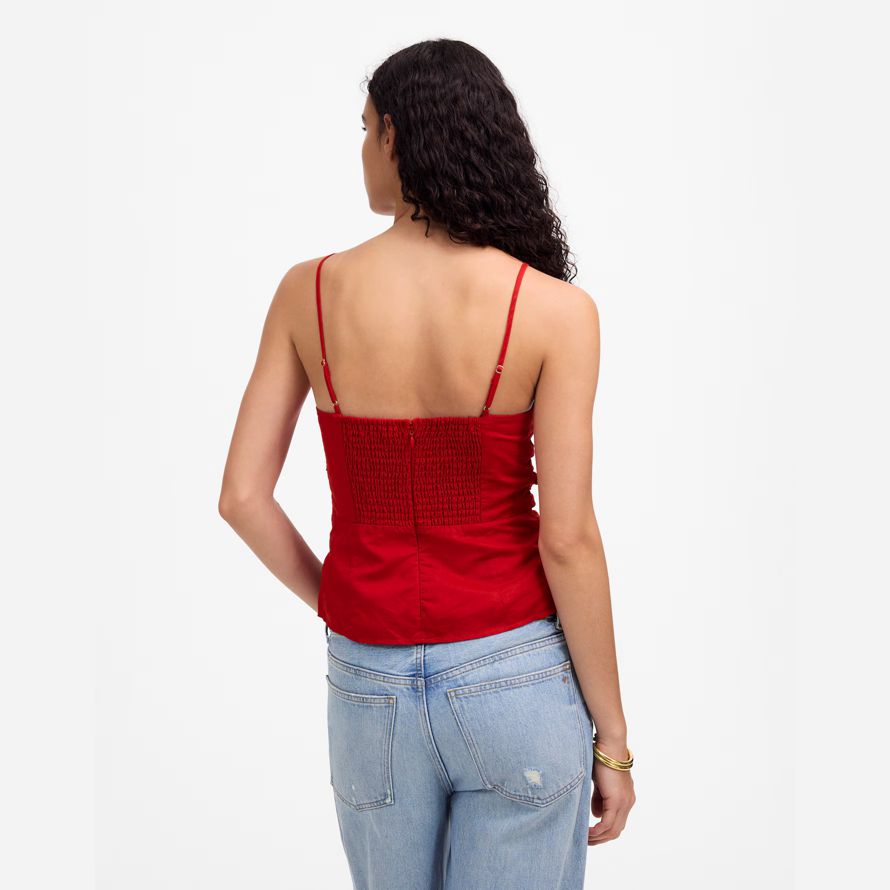 rouge madewell froncé squareneck womens réservoir