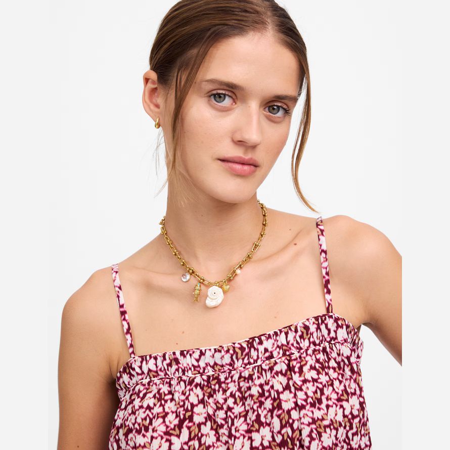 womens madewell froncé squareneck réservoir rouge foncé beige