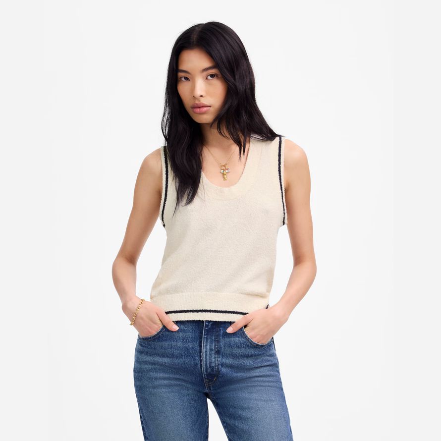 madewell boucl�-pull en maille womens réservoir de crème