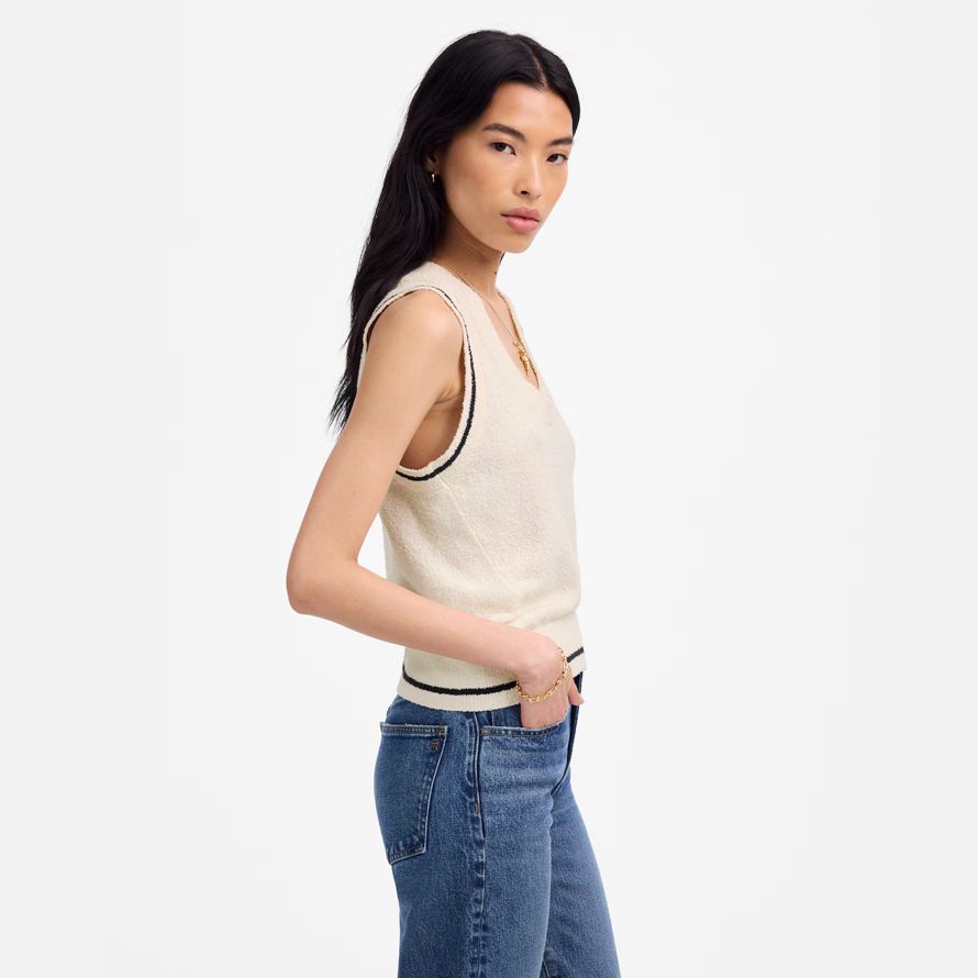 madewell boucl�-pull en maille womens réservoir de crème