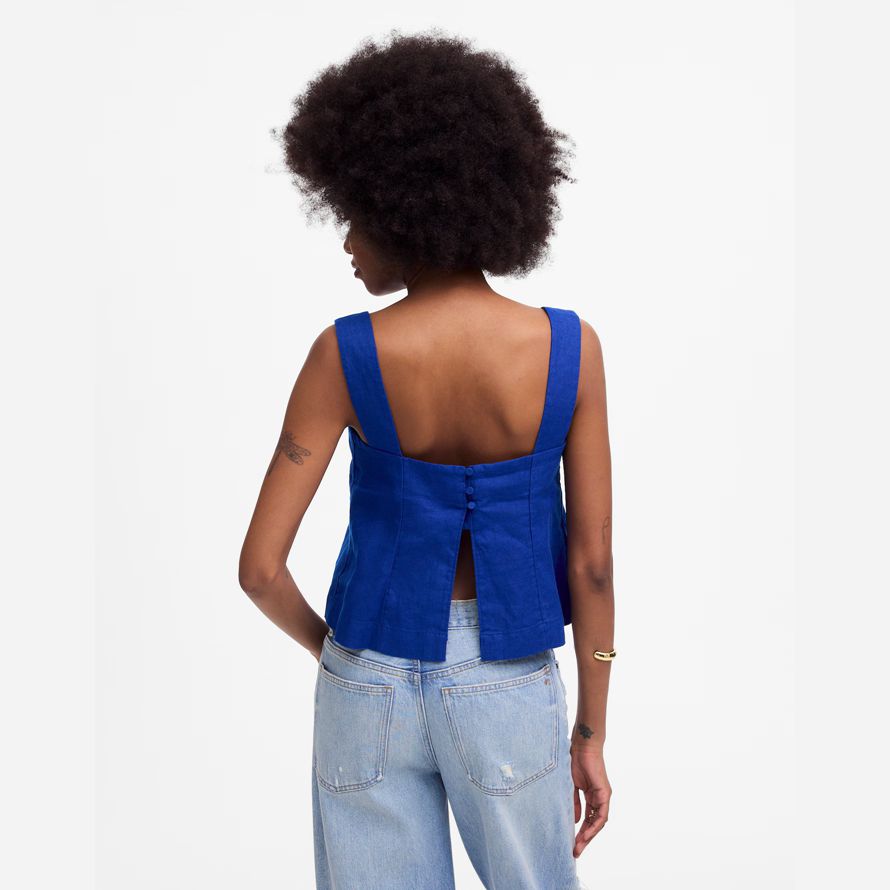 blue womens madewell courbe-cou coquille de réservoir