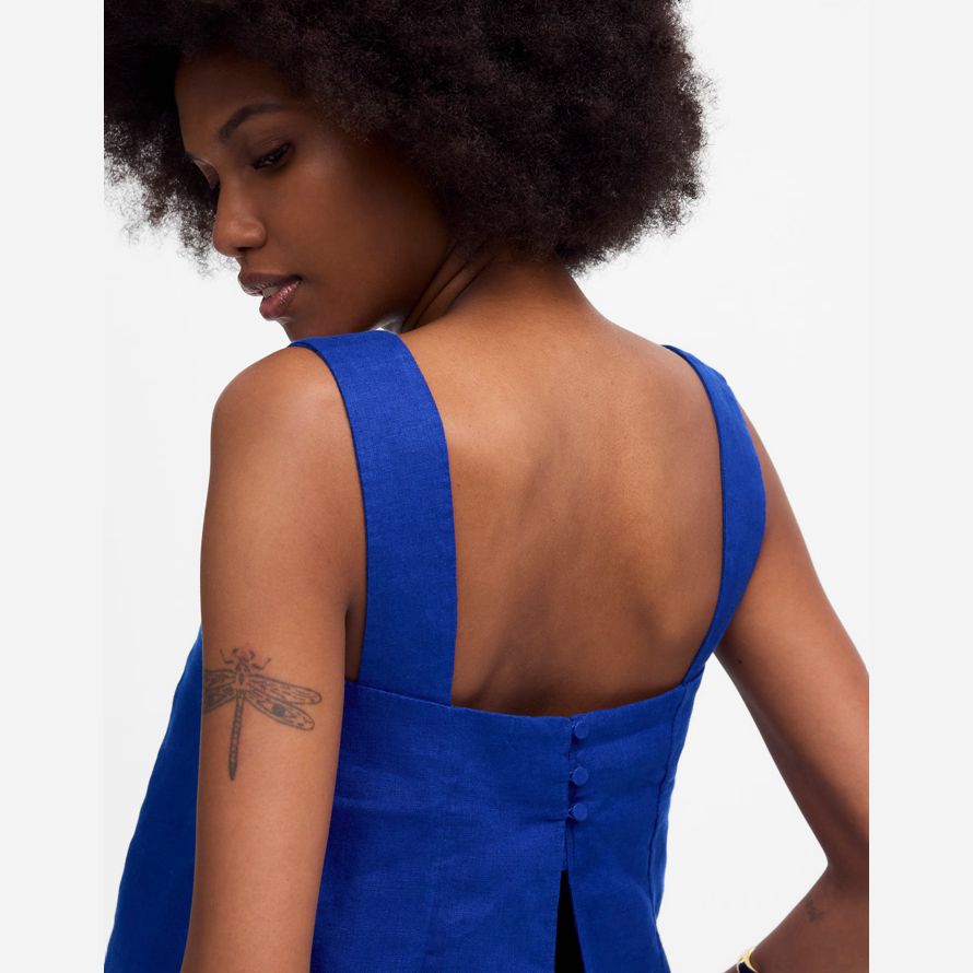 blue womens madewell courbe-cou coquille de réservoir