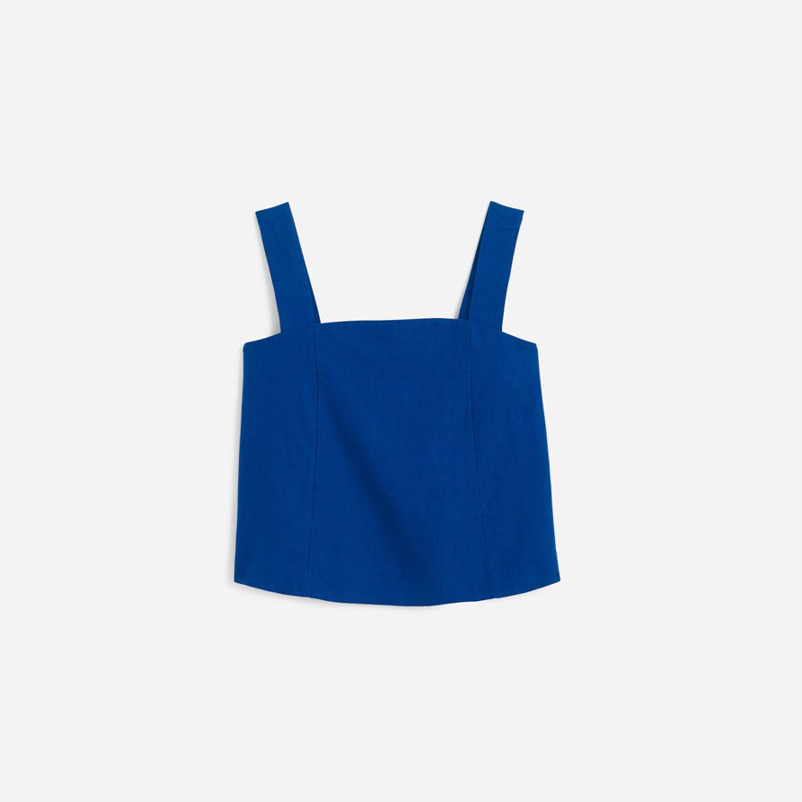 blue womens madewell courbe-cou coquille de réservoir