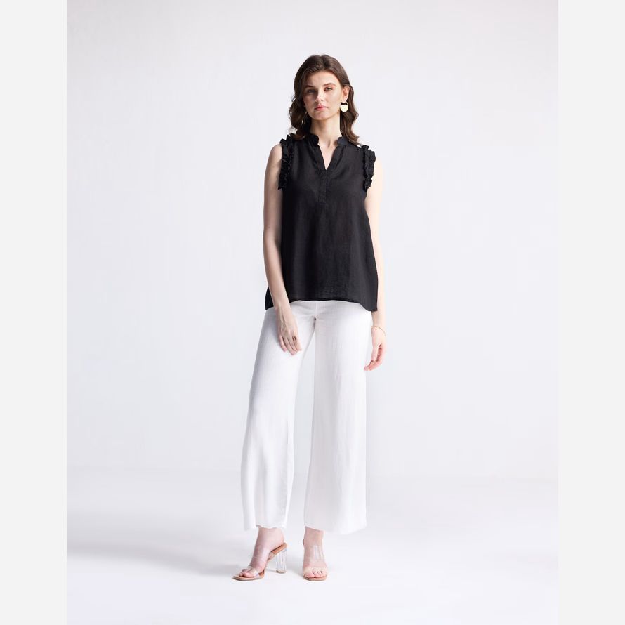 womens madewell reistorᆴ sans manches noire en haut de chanvre