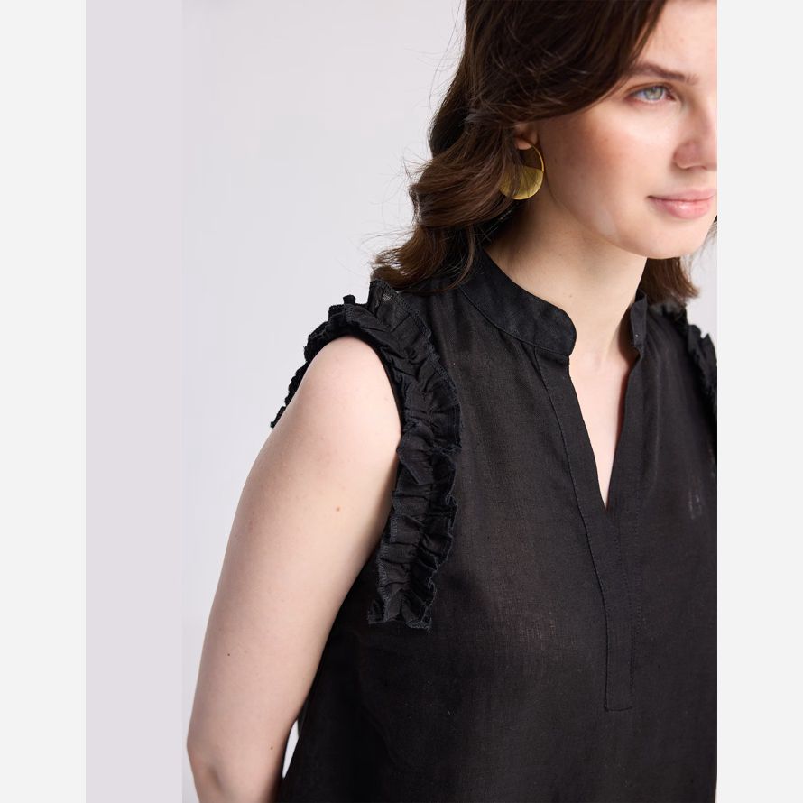 womens madewell reistorᆴ sans manches noire en haut de chanvre