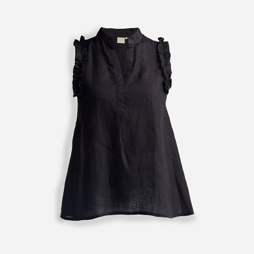 womens madewell reistorᆴ sans manches noire en haut de chanvre