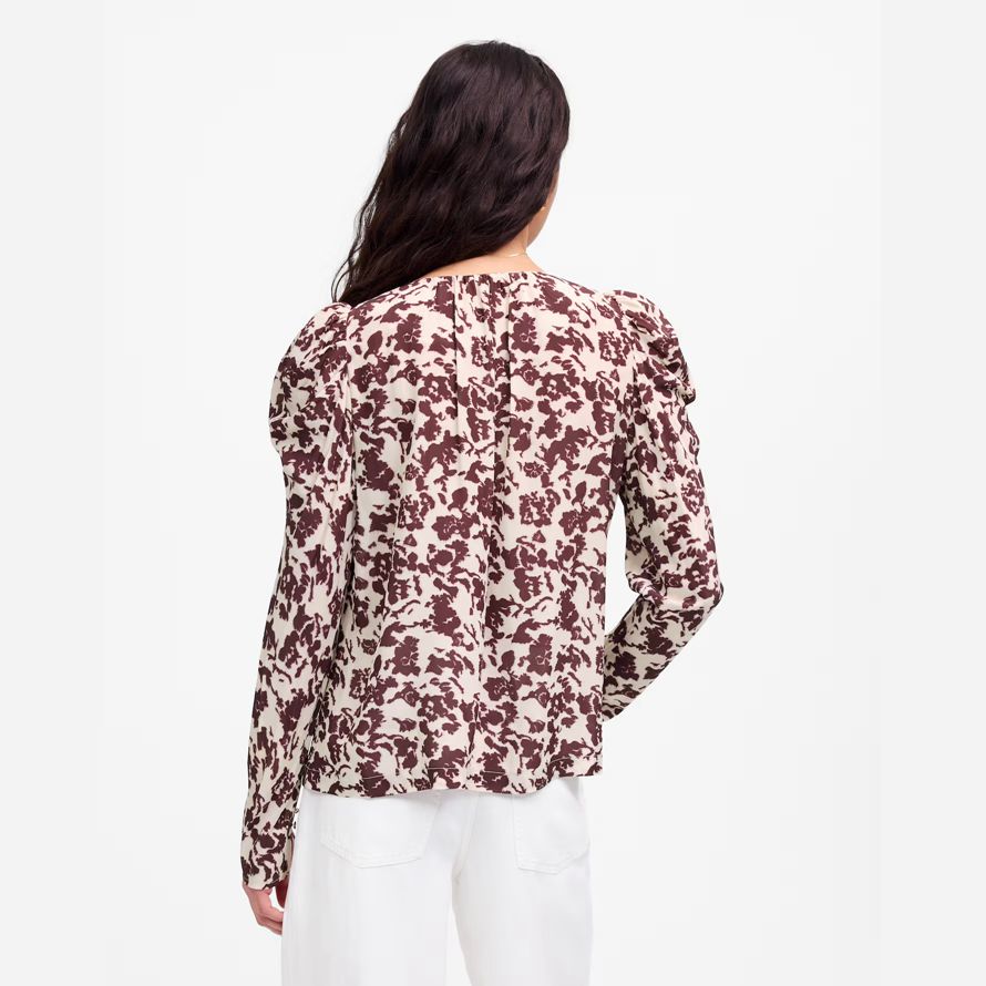 madewell drapé cravate-front womens haut bordeaux beige