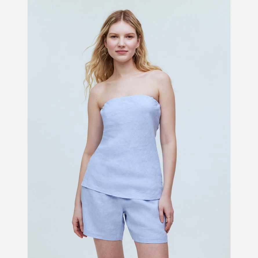 blue womens madewell donni linge top tube