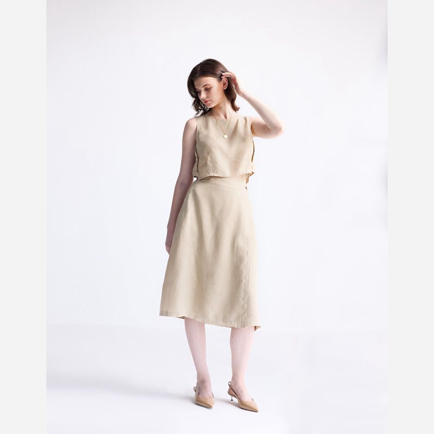 womens madewell reistorᆴ boxy chanvre crop top beige