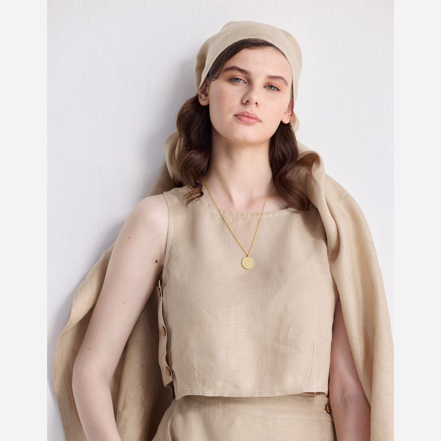 womens madewell reistorᆴ boxy chanvre crop top beige