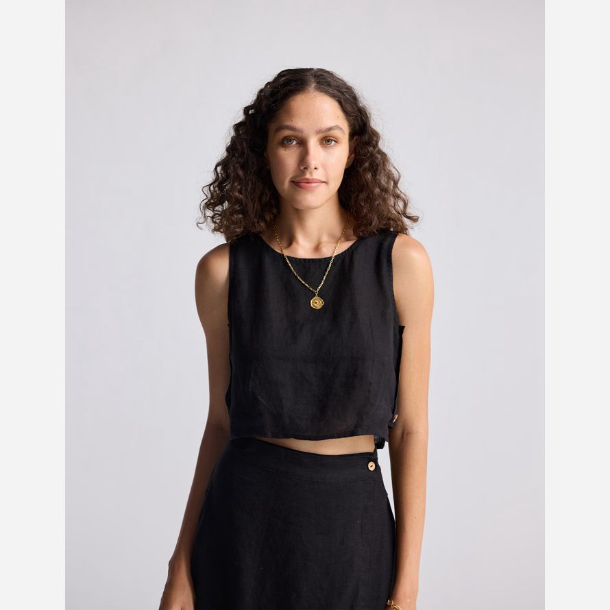 noir madewell reistorᆴ boxy crop top womens