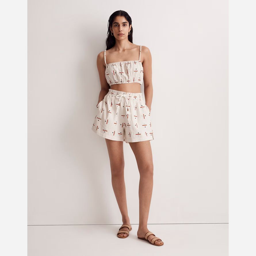 white womens madewell caroline z hurley couverture À bulles crop top