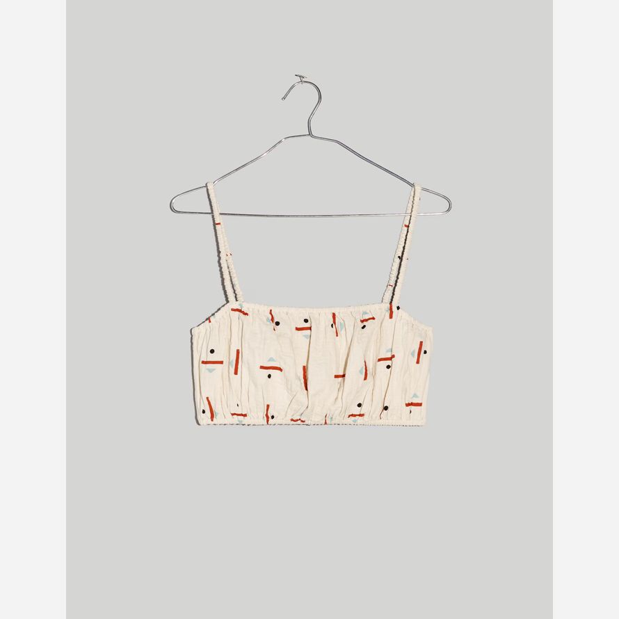 white womens madewell caroline z hurley couverture À bulles crop top