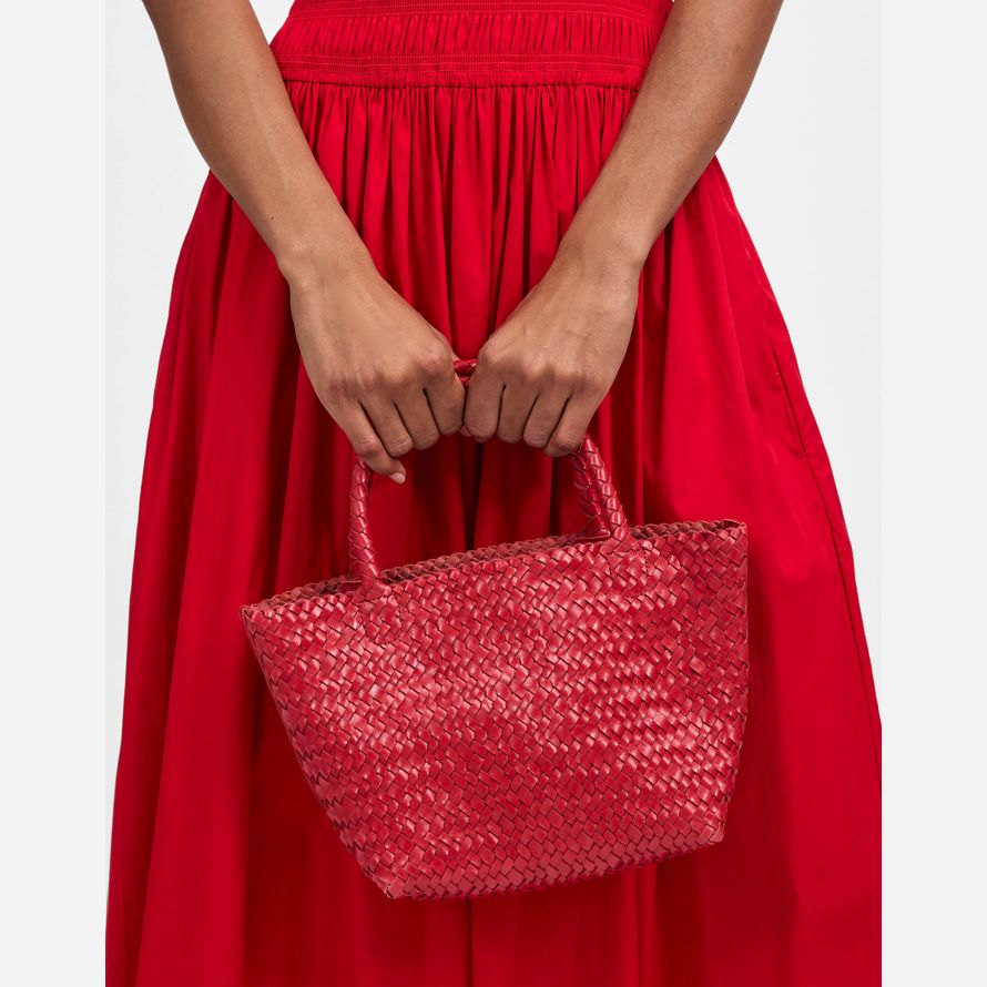 madewell ltissé sur métiers À main mini womens sac fourre-tout rouge