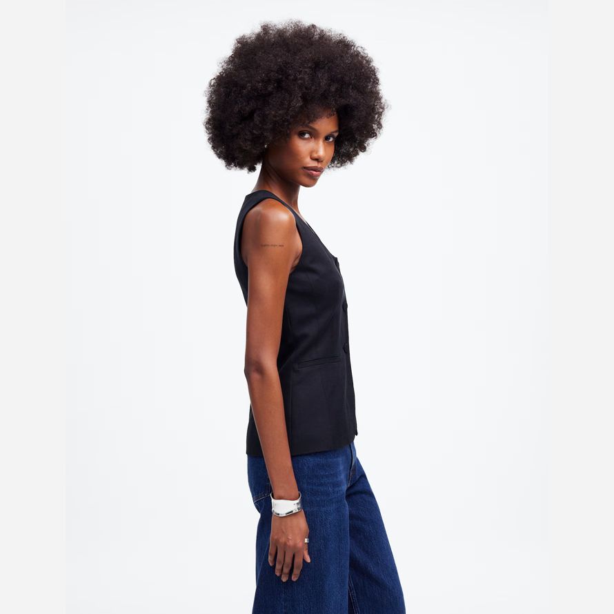 noir madewell scoopneck coupe womens vest