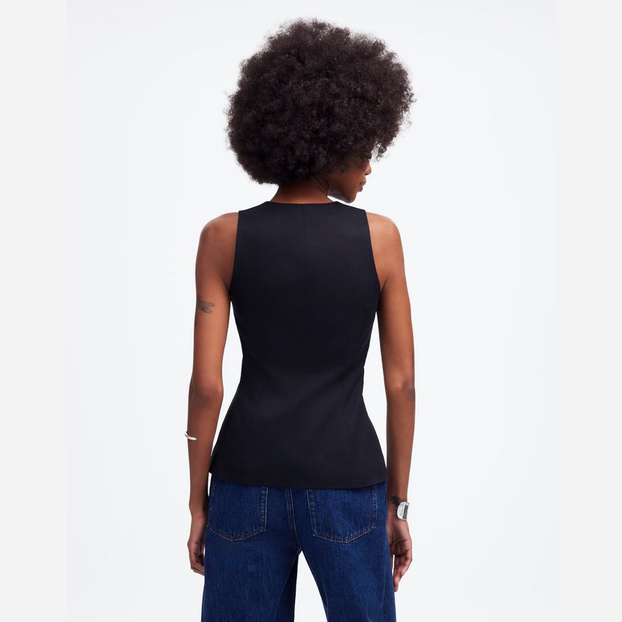 noir madewell scoopneck coupe womens vest