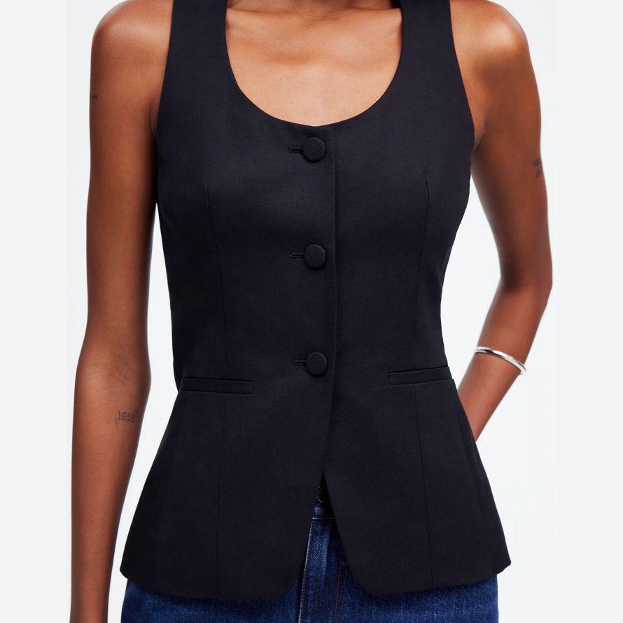 noir madewell scoopneck coupe womens vest